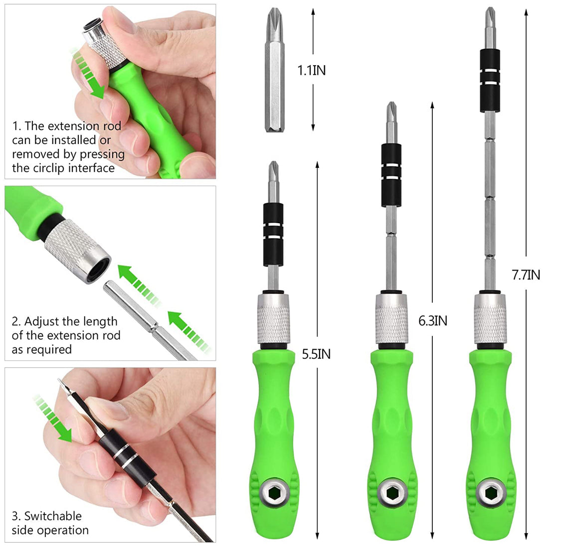Mini Screwdriver Bits Set 32 in 1 with Magnetic Flexible Extension Rod