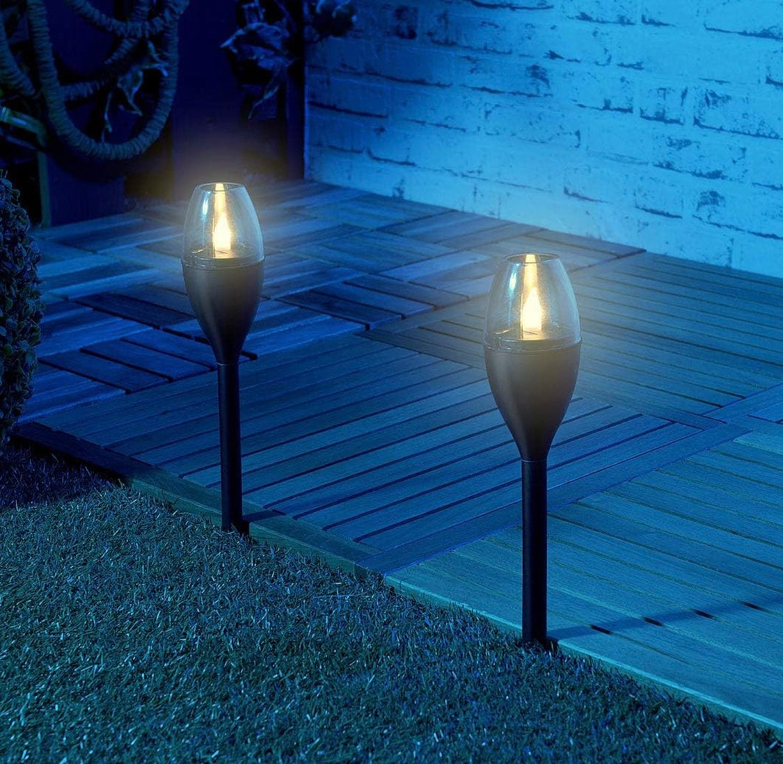 Solar-Powered Outdoor Pathway Garden Light
(2 PC)